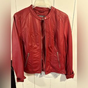 Price drop! 🚨 Kenneth Cole Reaction Red Faux Leather Jacket, Size XXL